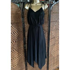 Size S//Vintage 70s Black Fringe Sundress